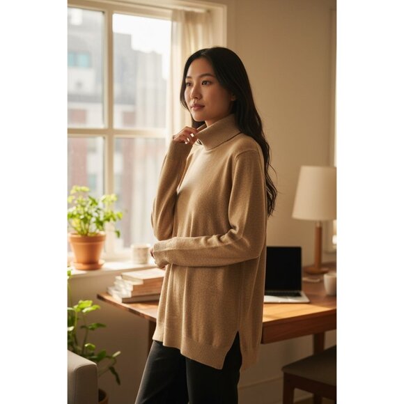 NEW Charter Club Womens XL 100% Cashmere Turtleneck Top Sweater Luxury Chic - Picture 1 of 8